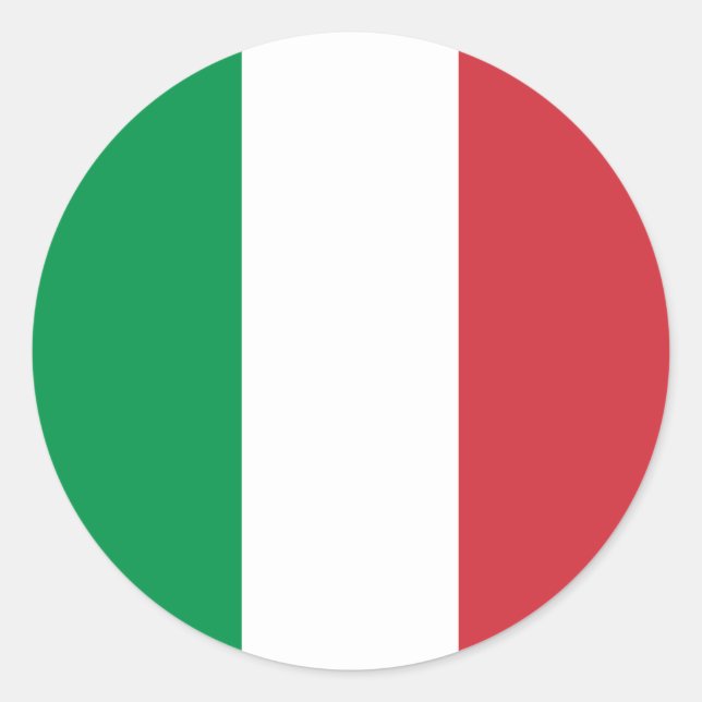Sticker Rond Drapeau Italie (Devant)