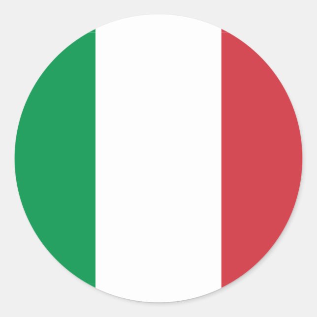 Sticker Rond Drapeau Italie (Devant)
