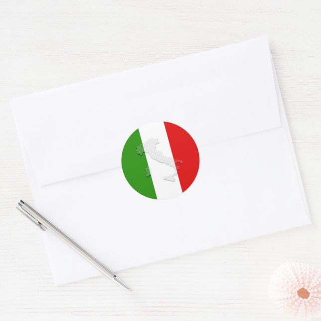 Sticker Rond Drapeau italien (Enveloppe)
