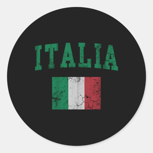 Sticker Rond Drapeau italien (Devant)