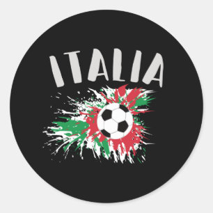 Sticker Rond Drapeau italien de balle de football