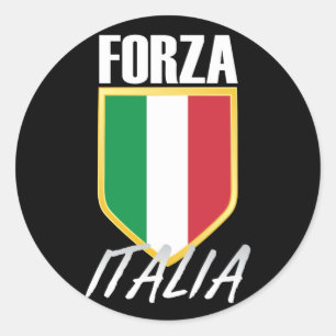 Sticker Rond Drapeau italien Forza Italia Soccer