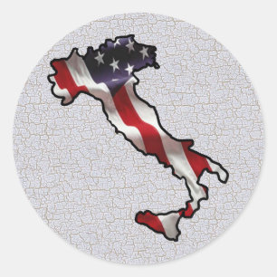 Sticker Rond Drapeau italo-américain