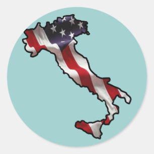 Sticker Rond Drapeau italo-américain