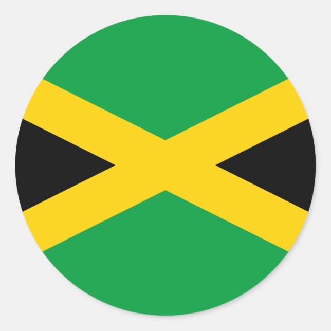 Sticker Rond Drapeau jamaïcain (Devant)