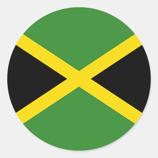 Sticker Rond Drapeau jamaïcain (Devant)