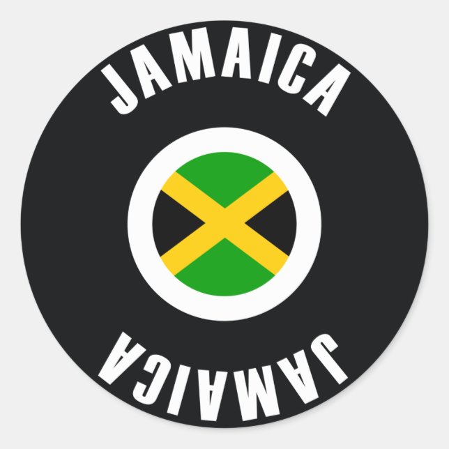 Sticker Rond Drapeau Jamaïque simple (Devant)