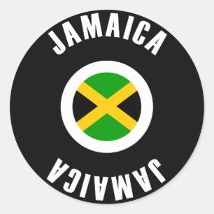 Sticker Rond Drapeau Jamaïque simple