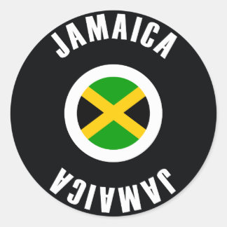 Sticker Rond Drapeau Jamaïque simple