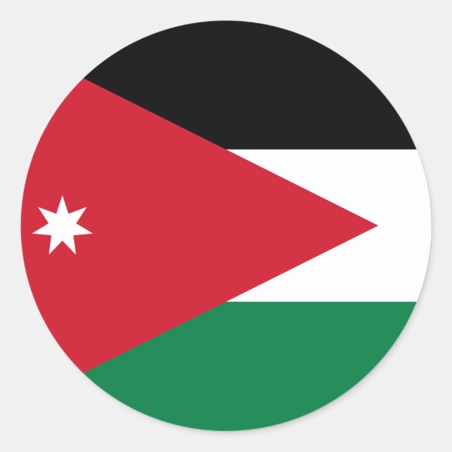 Sticker Rond Drapeau Jordanie (Devant)