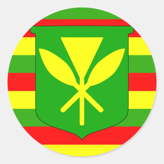 Sticker Rond Drapeau Kanaka Maoli (Devant)