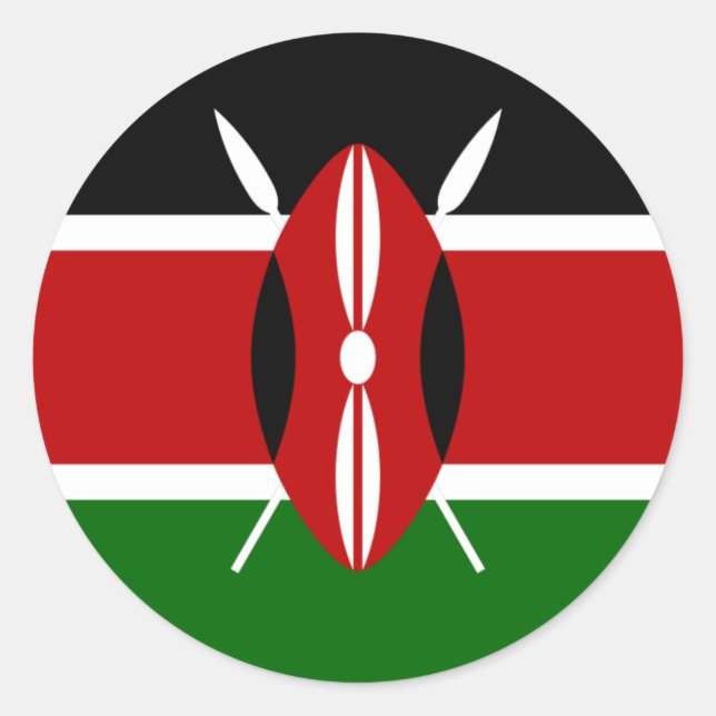 Sticker Rond Drapeau Kenya Afrique (Devant)