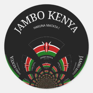 Sticker Rond Drapeau kényan inspiré Jambo Welcome Design Art
