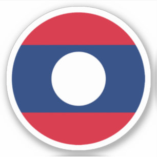 Sticker rond Drapeau Laos