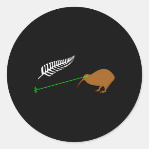 Sticker Rond Drapeau Laser Kiwi - Nouvelle-Zélande - Choix popu