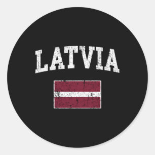 Sticker Rond Drapeau letton Drapeau letton Lettonie