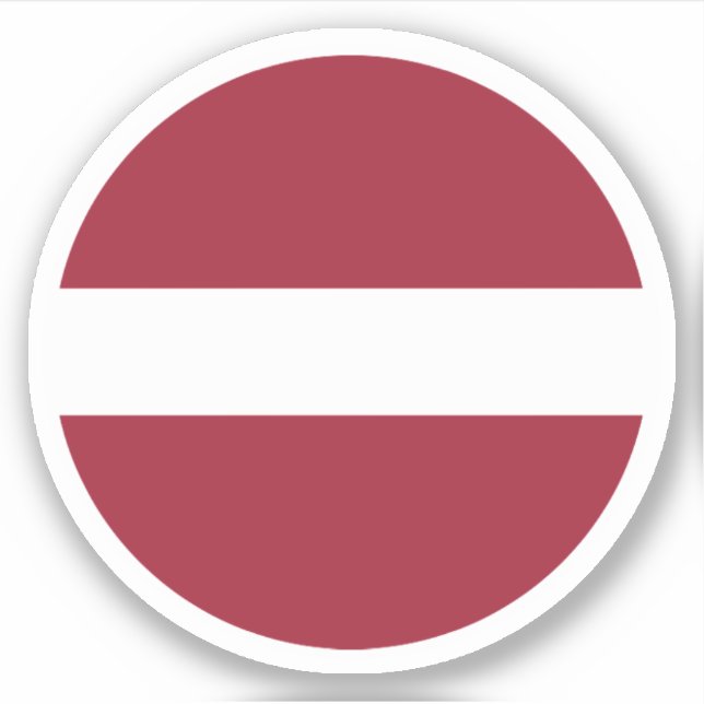 Sticker rond Drapeau Lettonie (Devant)
