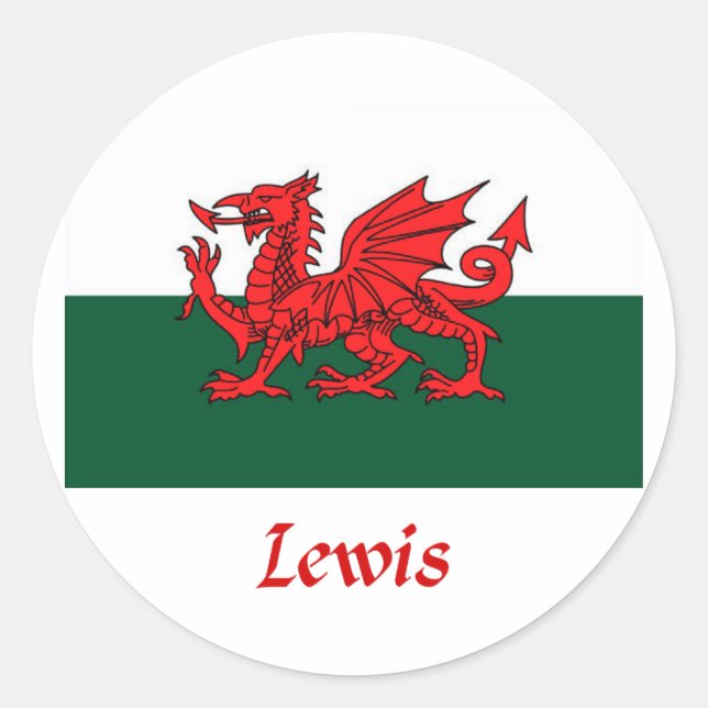 Sticker Rond Drapeau Lewis Welsh (Devant)