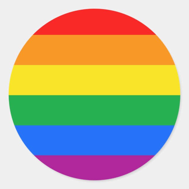 Sticker Rond Drapeau LGBT Pride / Drapeau arc-en-ciel (Devant)