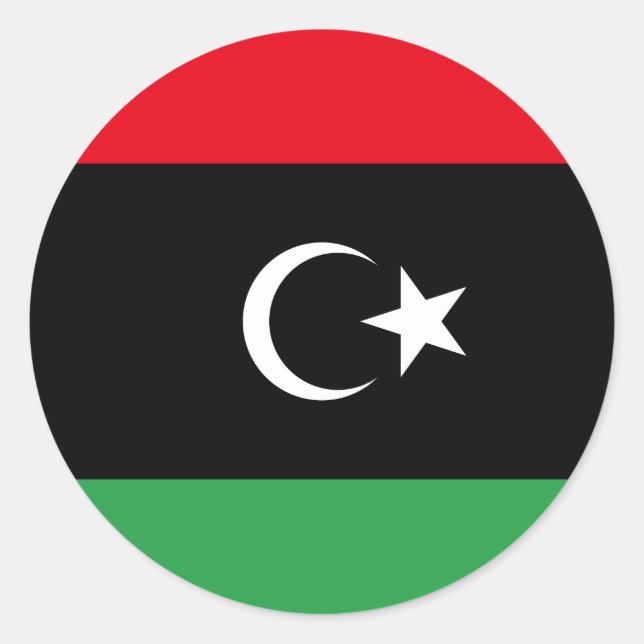 Sticker Rond Drapeau libyen (Devant)