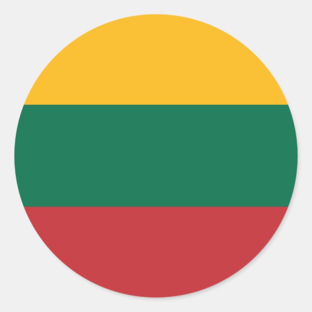 Sticker Rond Drapeau Lituanie (Devant)