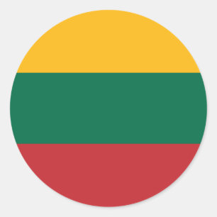 Sticker Rond Drapeau Lituanie