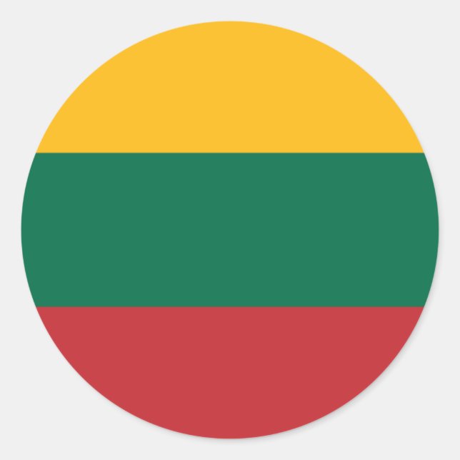 Sticker Rond Drapeau lituanien, Drapeau de Lituanie (Devant)
