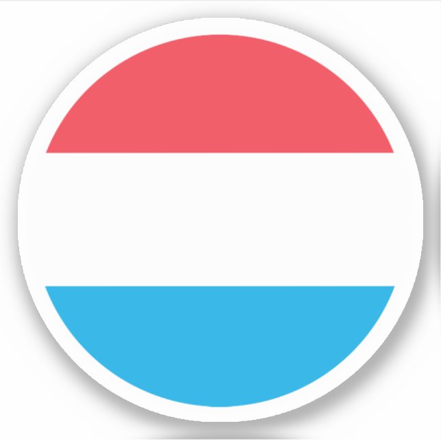 Sticker rond Drapeau Luxembourg (Devant)