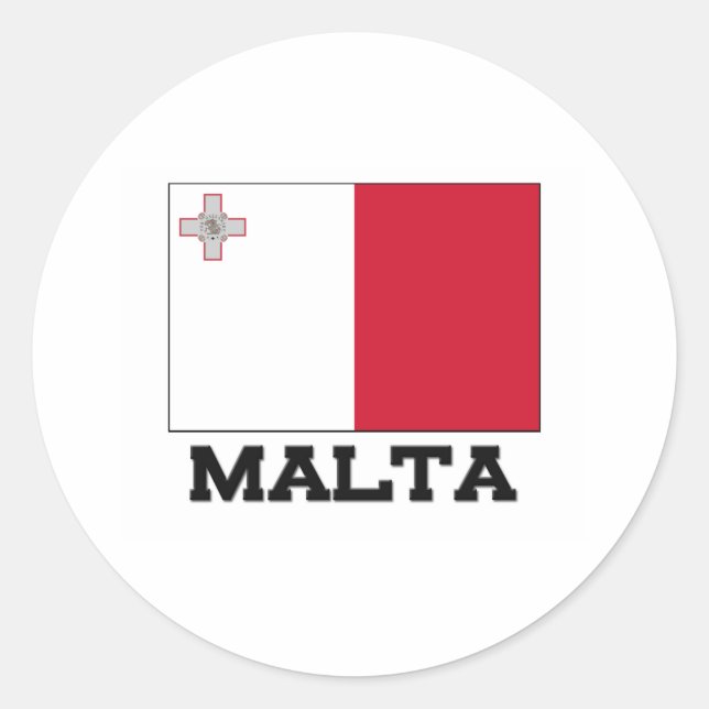 Sticker Rond Drapeau Malte (Devant)