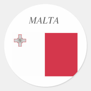 Sticker Rond Drapeau Malte
