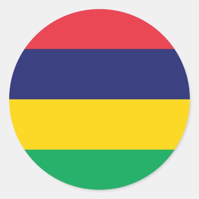 Sticker Rond Drapeau Maurice (Devant)