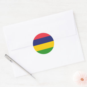 Sticker Rond Drapeau mauricien