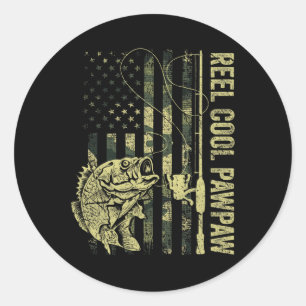 Sticker Rond Drapeau Mens Reel Cool Pawpaw Camouflage américain