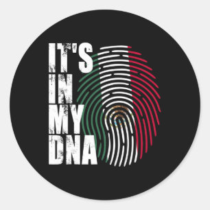 Sticker Rond Drapeau mexicain dans mon Adn Mexique
