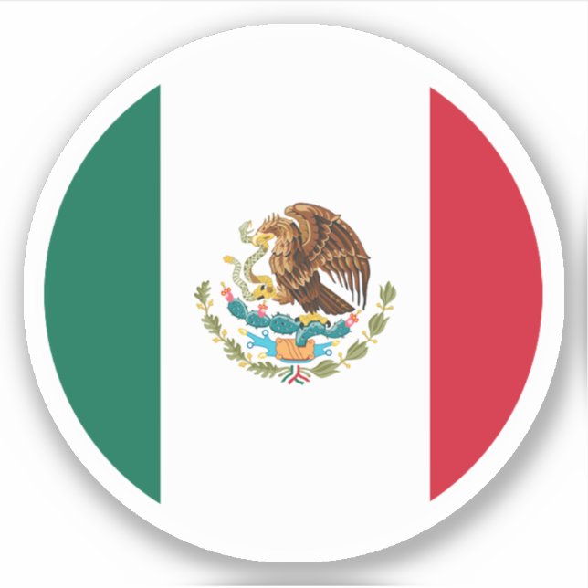 Sticker rond Drapeau Mexique (Devant)