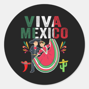 Sticker Rond Drapeau Mexique Fête de l'Indépendance Mexicaine H