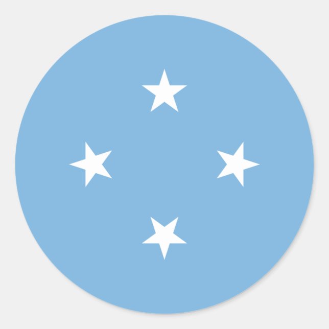 Sticker Rond Drapeau micronésien, États fédérés de Micronésie (Devant)