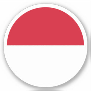 Sticker rond Drapeau Monaco