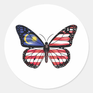 Sticker Rond Drapeau monarque papillon malaisien