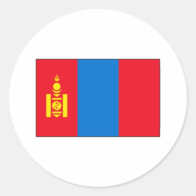 Sticker Rond Drapeau mongol T-shirts et cadeaux (Devant)