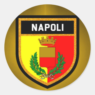 Sticker Rond Drapeau Napoli