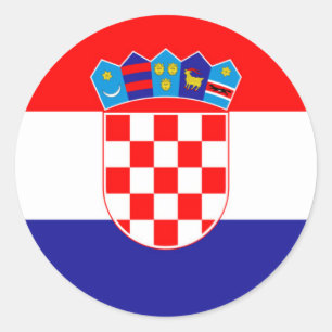 Sticker Rond Drapeau national de Croatie Zastava Hrvatske