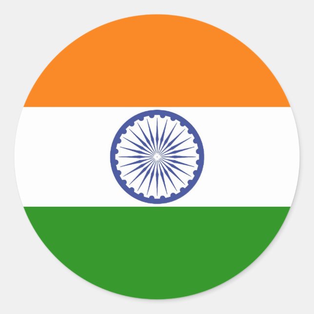 Sticker Rond Drapeau national de l'Inde Ashoka Chakra (Devant)