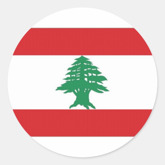 Sticker Rond Drapeau national du Liban (Devant)
