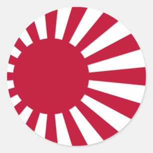Sticker Rond Drapeau naval du Japon - drapeau japonais de