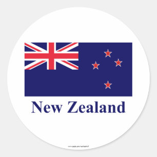 Sticker Rond Drapeau néo-zélandais portant le nom