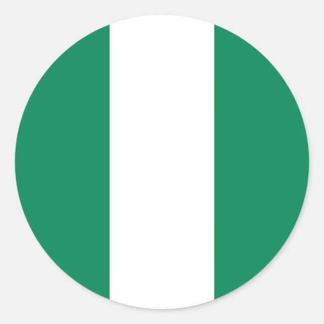 Sticker Rond Drapeau nigérian, Drapeau du Nigeria (Devant)