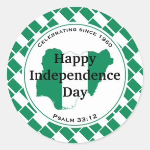 Sticker Rond Drapeau nigérian INDÉPENDANCE DU NIGÉRIA