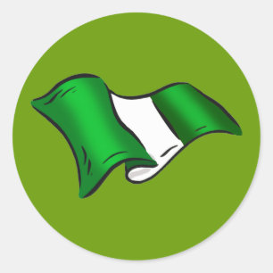 Sticker Rond Drapeau nigérian vigoureux pour les admirateurs ni