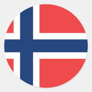 Sticker Rond Drapeau norvégien
